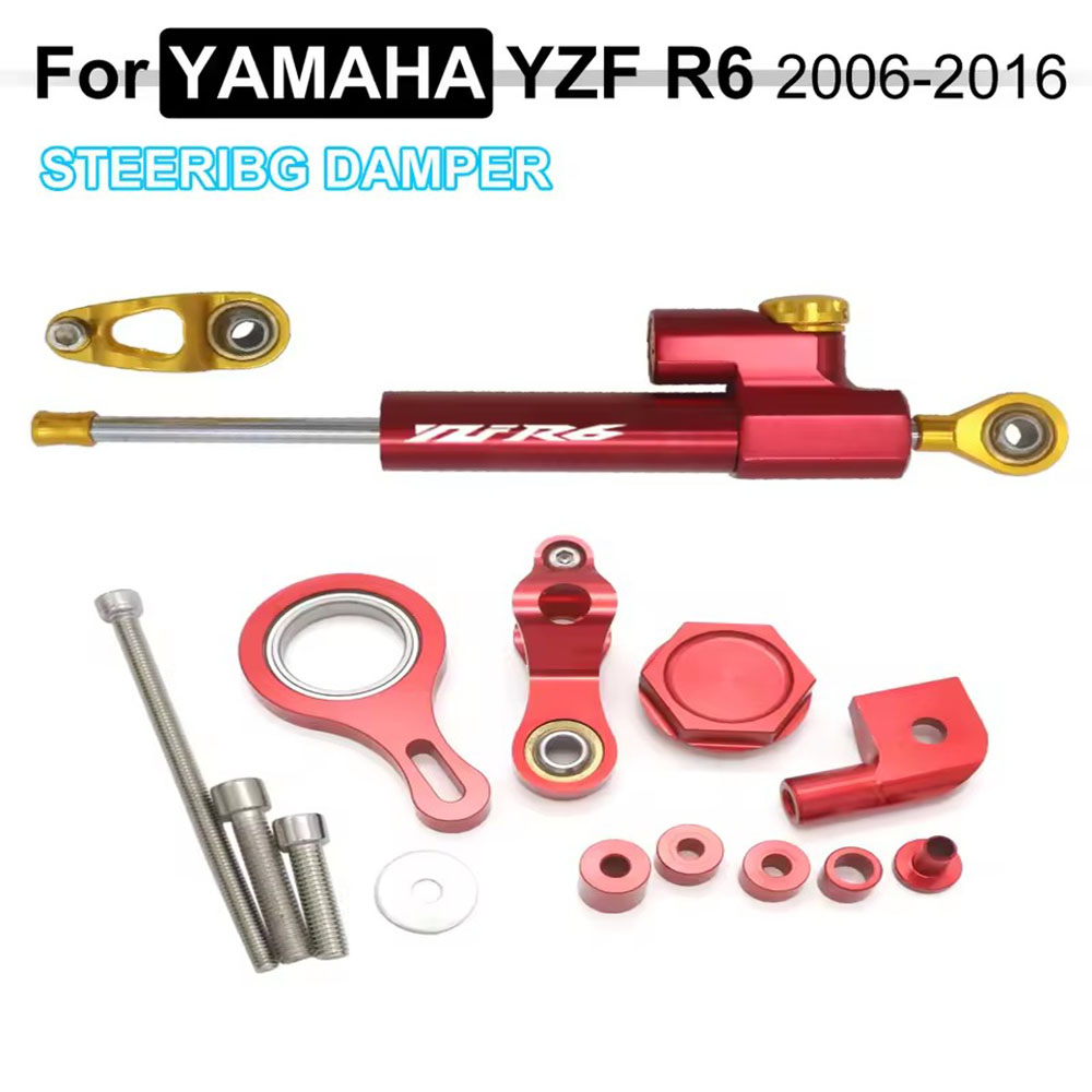 Steering Damper Stabilizer Kit Cnc - YAMAHA YZF R1 2002-2017 R6 2006-2020