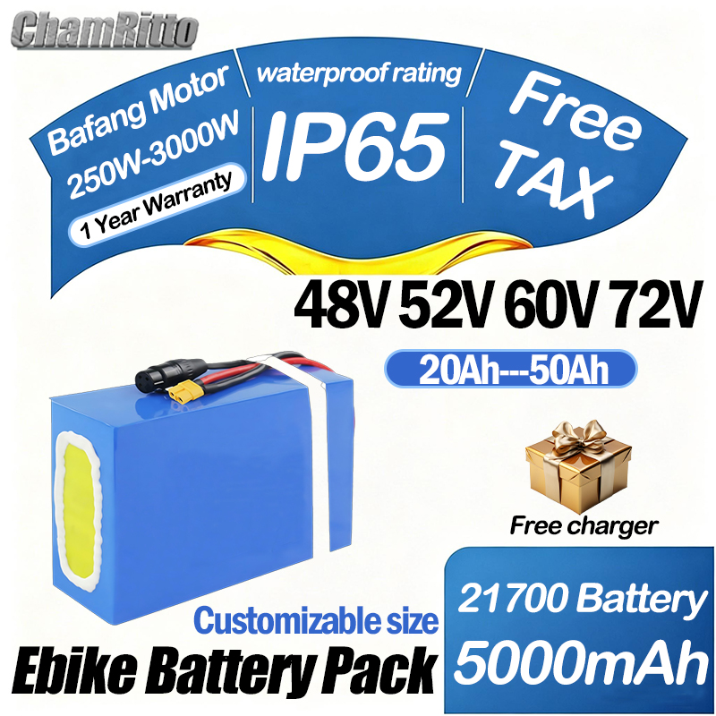 60V 72V 2000W 전기 자전거 배터리 1500W - 60V 30Ah 21700 Battery Pack 리뷰 및 가격