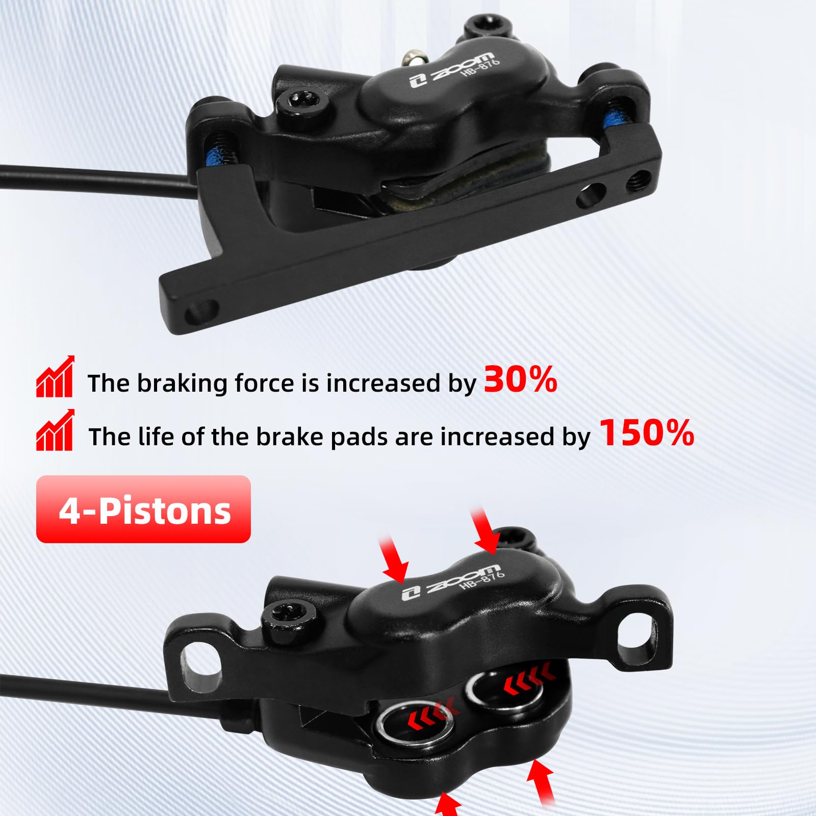 ZOOM HB876E 유압식 디스크 브레이크 세트, 4 - Zoom Hydraulic Brake 4 Piston E-Scooter 리뷰 및 가격